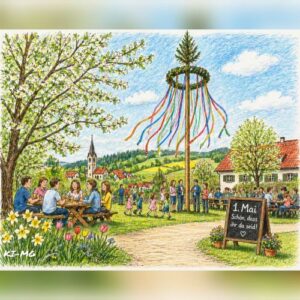 Frühling am Maibaum