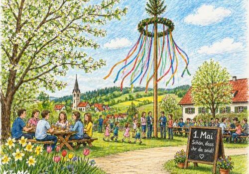 Frühling am Maibaum